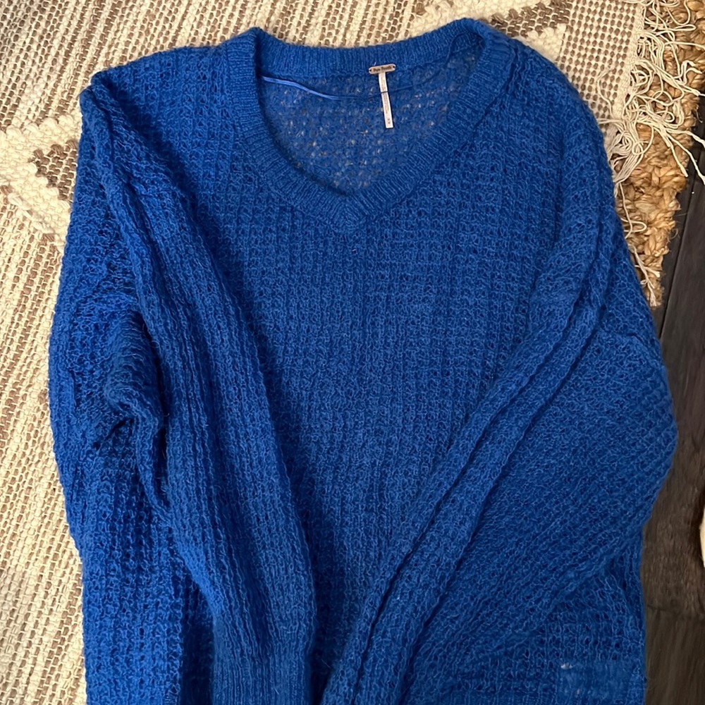 Free People Lulu Oversized V-Neck Knit Sweater